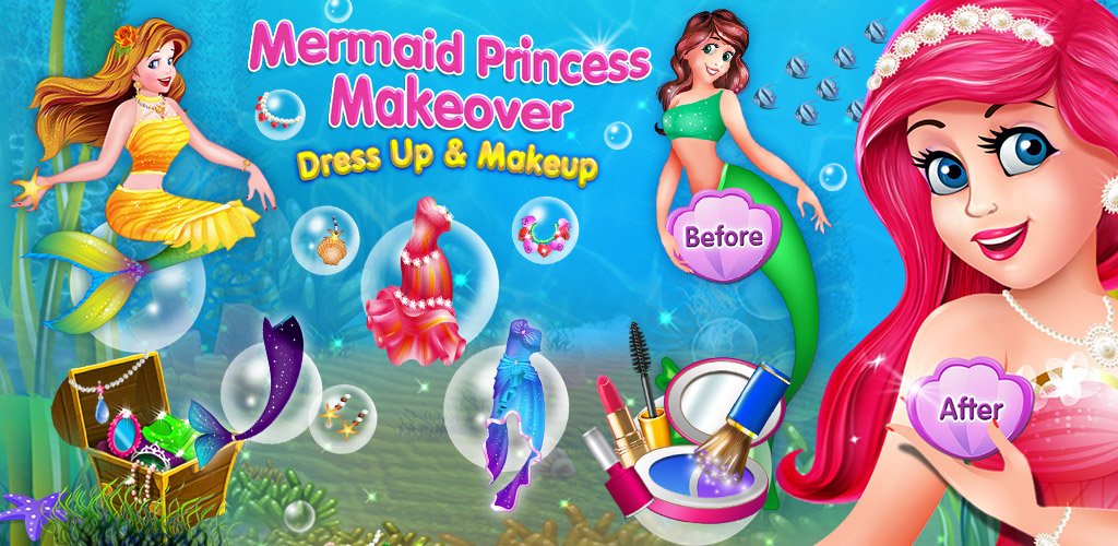 Mermaid Princess Makeup & Dress Up