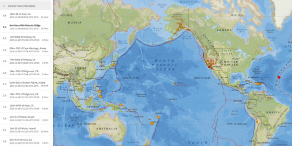 USGS Earthquake Map